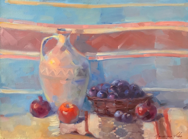 Still Life with Jug, Original oil Painting, Handmade artwork, Ready to hang                   